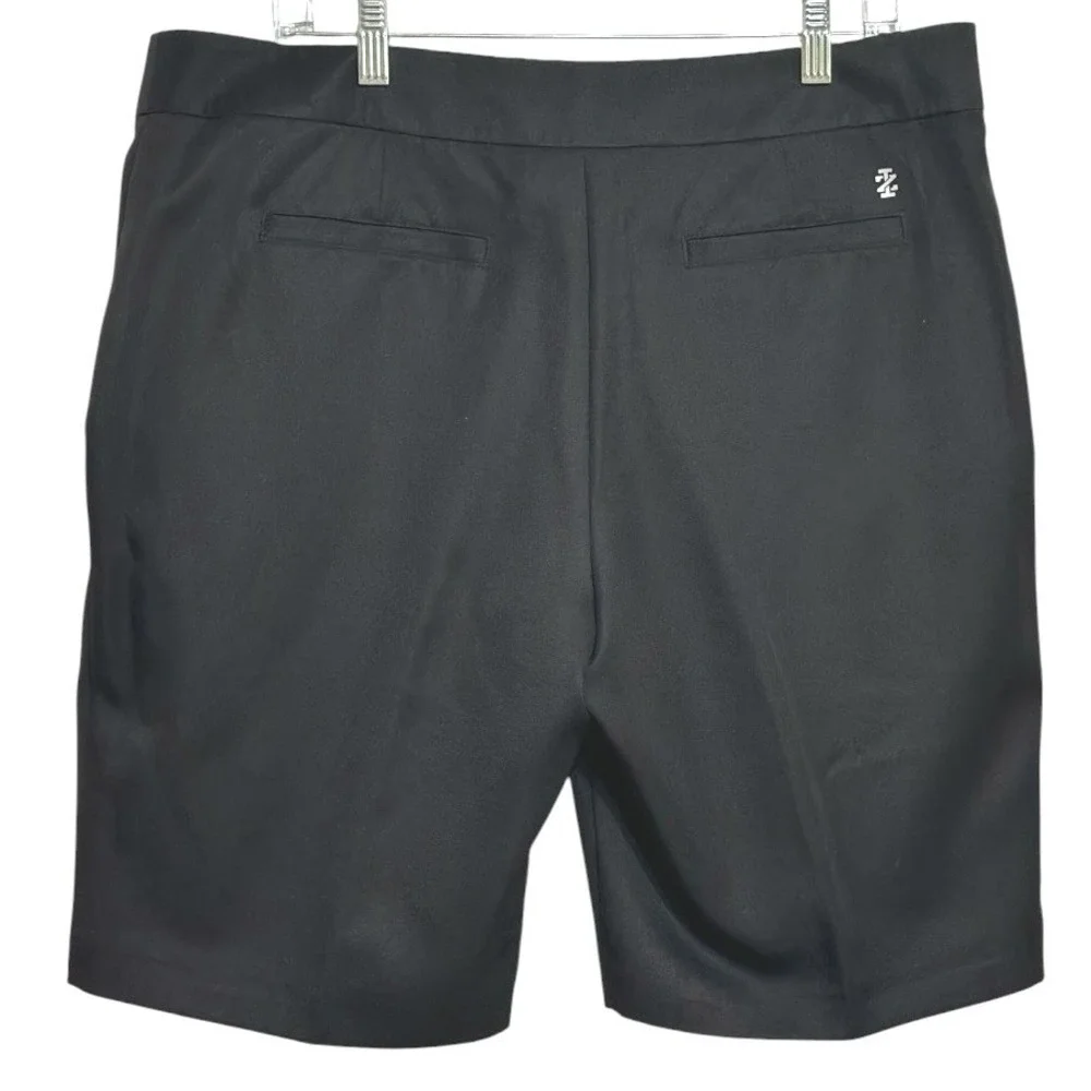 IZOD Golf Shorts Women Black Performance Flat Front Activewear Country Club 16